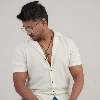 Pure Black Mate Cross Necklace