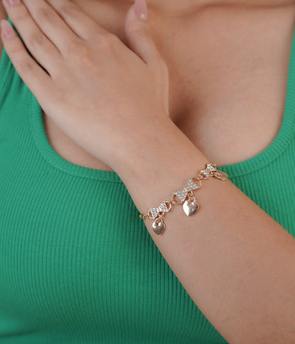 Hearts charms bracelet on wrist – Luxteno Sri Lanka