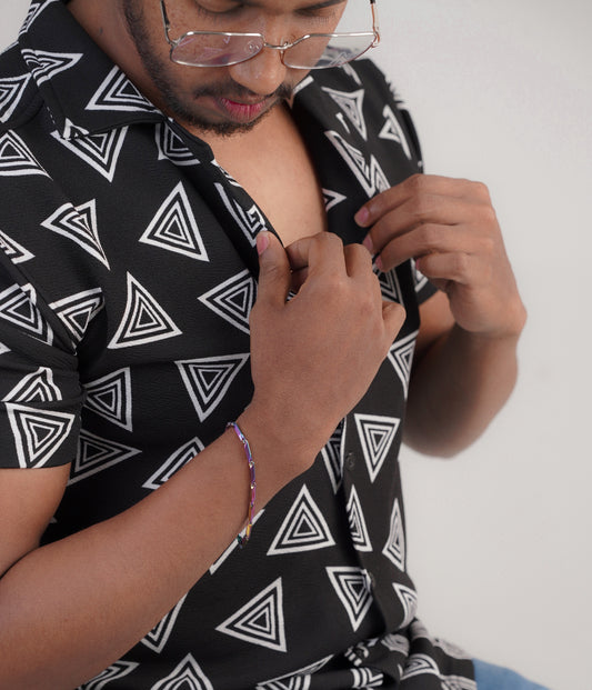 Close-up of stainless-steel bracelet with blue accents for men – Sri Lanka jewellery